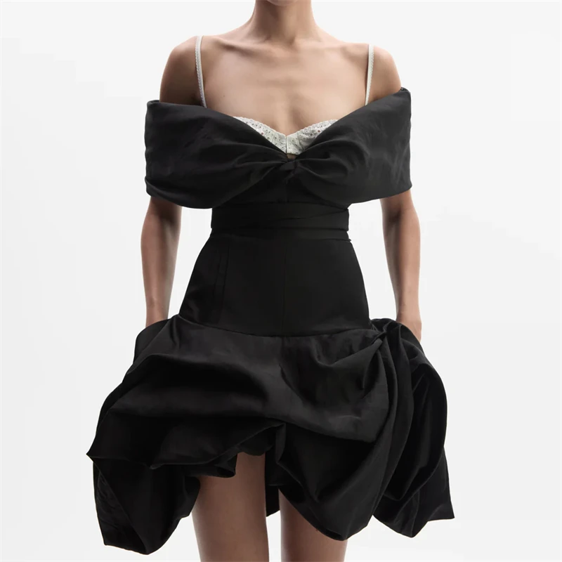High-QualityCustom FabricSummer New Style Women's Fashion High-WaistStraplessDresswith Button Detail Sleeveless Gown for Parties