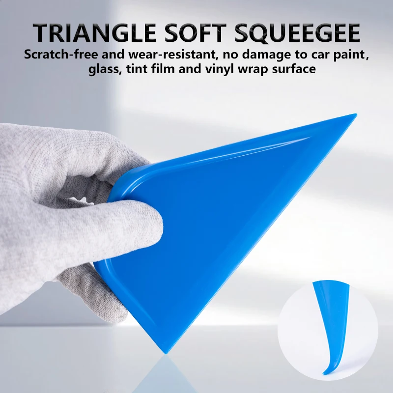 Triangle Corner Squeegee Plastic Contour Scraper Window Tint Tool Tight Curves Slot Use for Car Vinyl Decal Glue Sticker Remover