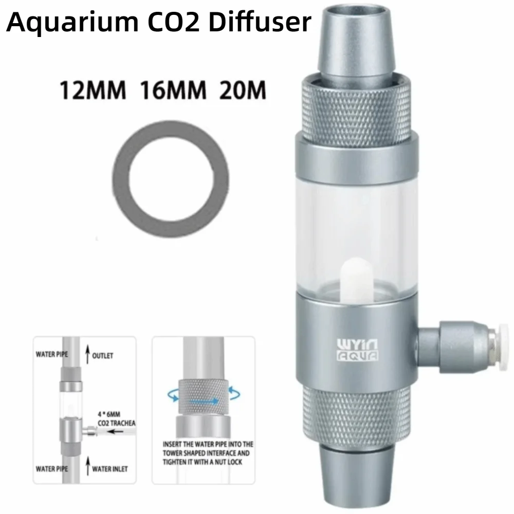 

Observable Aquarium CO2 Diffuser Quick Insertion Anti Reflux Metal CO2 Nebulizer CO2 External Nebulizer Aquarium Use