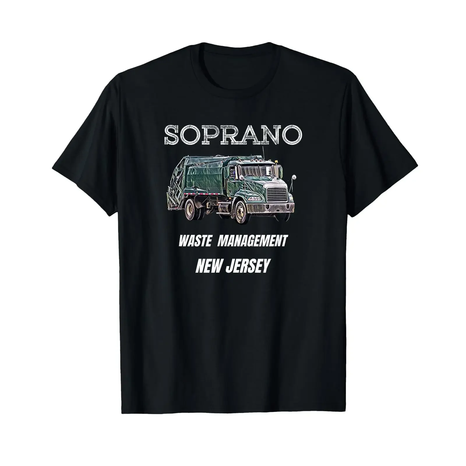 Soprano Garbage Truck Waste Management T Shirt vintage Washed Slightly Comfortable Casual homme streetwear Stylish Versatile