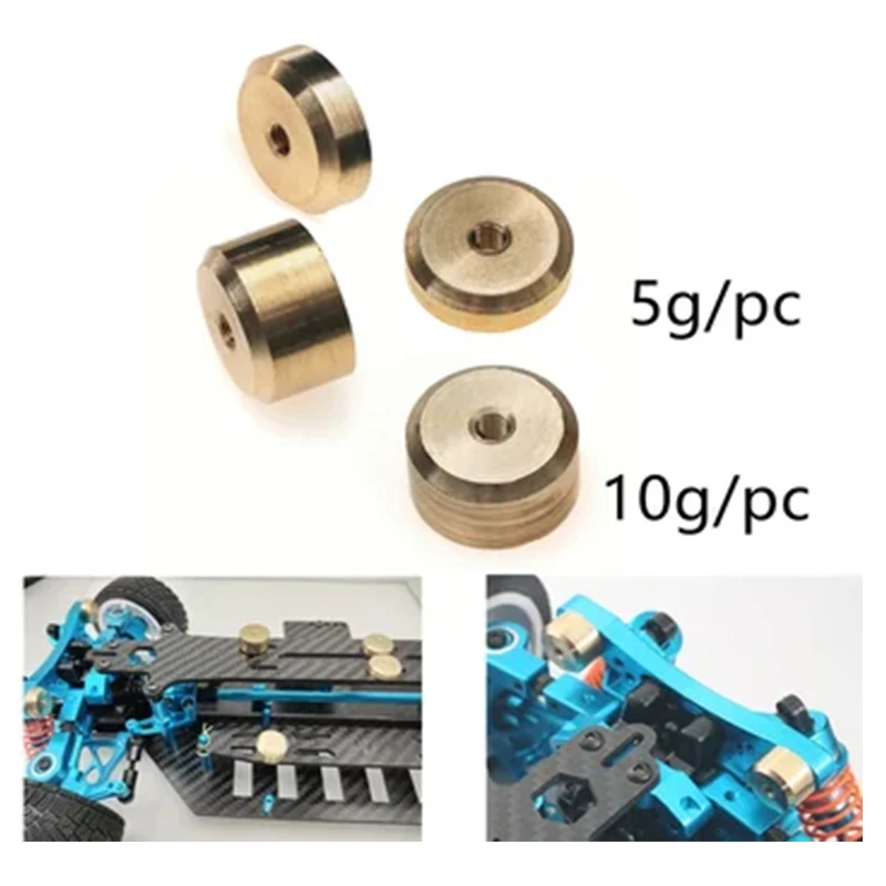 2 stuks 5g/10g Messing Chassis Gewicht Balancer Contragewicht voor Tamiya HSP Kyosho Sakura YOKOMO RC Drift toerwagen Upgrade Onderdelen - afbeelding 2
