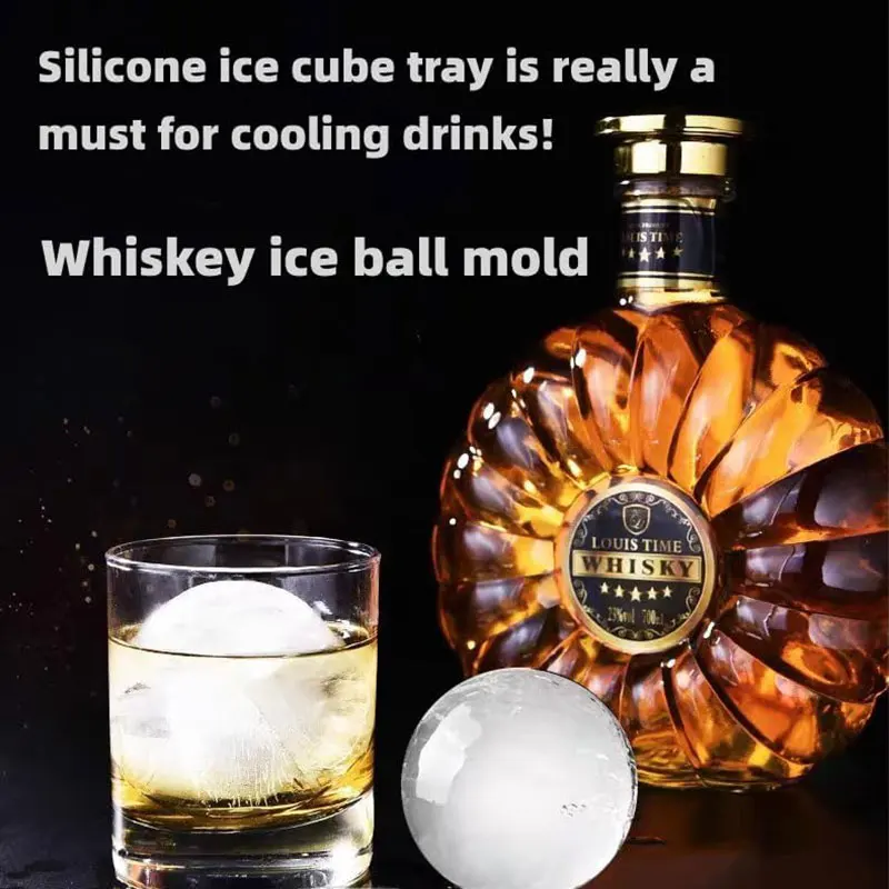 Große Kugel-Eiswürfelformen, 4/8 Gitter, Whiskey-Eisform, auslaufsichere runde Eiswürfelform, einfaches Befüllen und Lösen von Ice Ball Maker-Werkzeugen – Detail 8