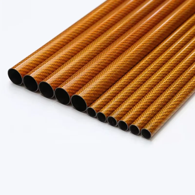 2PCS 3K Carbon Fiber Colored Tube High Composite Hardness Material Glossy Diameter 6mm~16mm Length 500mm DIY For RC Airplane