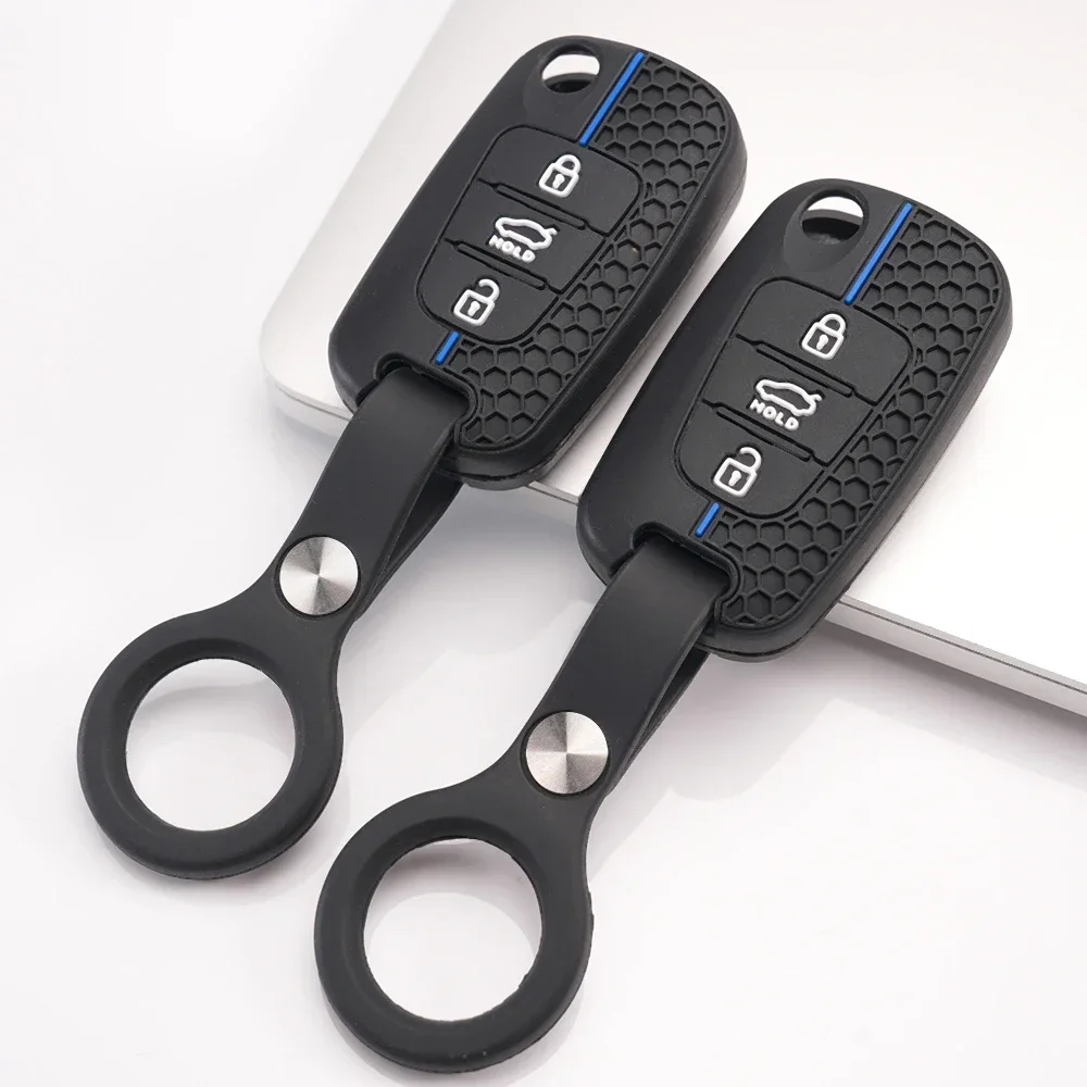 Key Fob Case With Keychain For Kia Rio Rio X-Line K2 Sportage Sorento Optima K5 Soul Ceed Cerato K3 Picanto Seltos Stonic