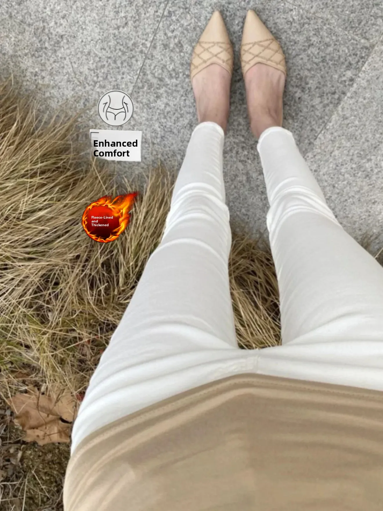 

Women's Slim Fit Fce Lined Denim Capri Pants High Waist Zipper Closure Casual Sle mid Stretch Jeans for Autumn Season