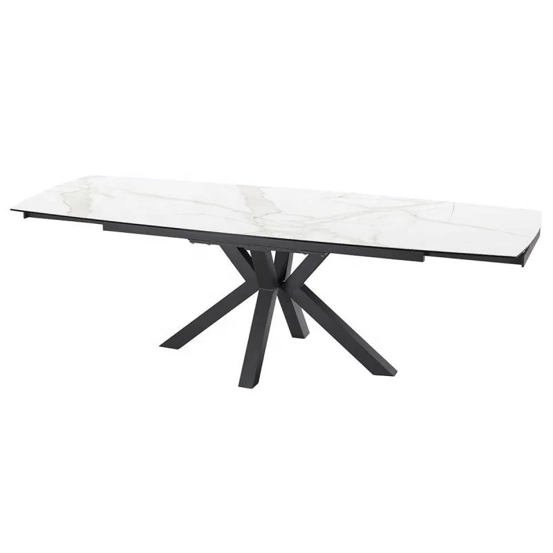 Italian Modern Folding Extendable Furniture Dining Table Sets Luxury 6 Chairs Sintered Stone Ceramic Marble Dining Table Set
