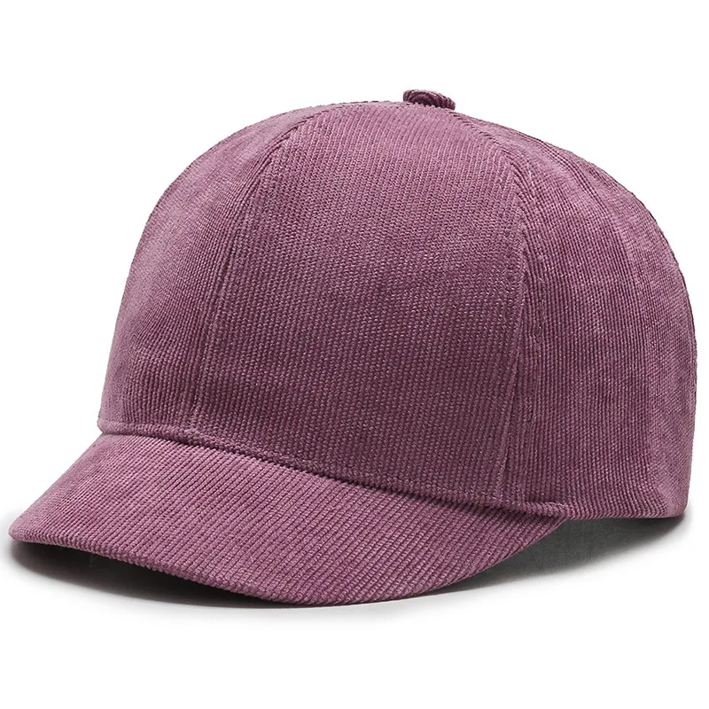 2024 New Corduroy Solid Color Short Brim Baseball Cap Korean Version Women\'s Fashionable and Simple Daily Commuting Sun Hat