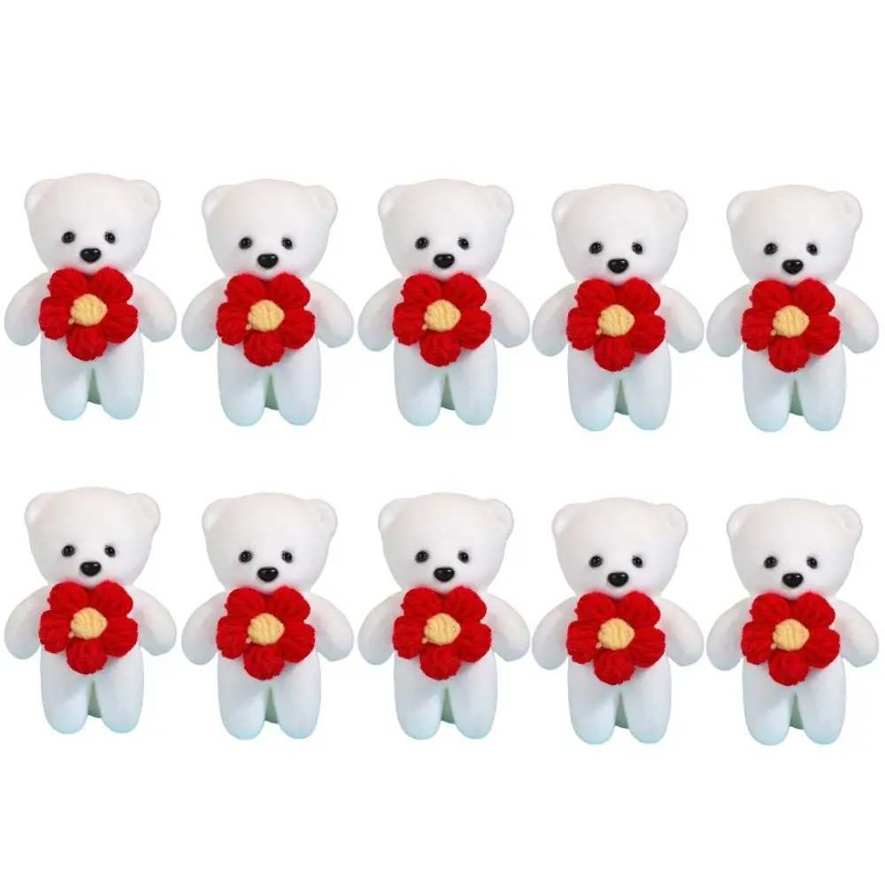 10 pièces/sac mousse ours en peluche mousse jouets en peluche poupée en peluche Animal Mini ours fleur Bouquet 9 cm dessin animé dessin animé Bouquet poupée