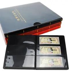 Nuovo 40/60 Paper Money Note Holders Collection Album Book Collecting Storage nero rosso blu