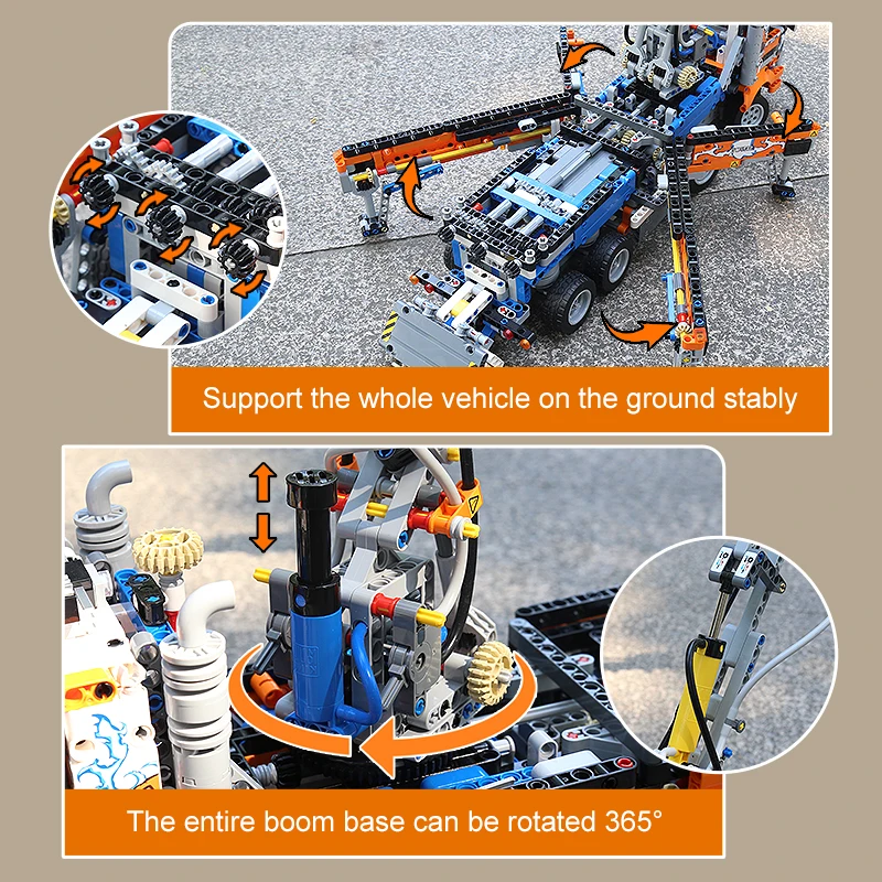 MOLD KING 19014 Heavy-Duty Tow รถบรรทุกรุ่น Building Blocks นิวเมติกรถบรรทุกคอนกรีตวิศวกรรมของเล่นสําหรับเด็กวันเกิด Gifs