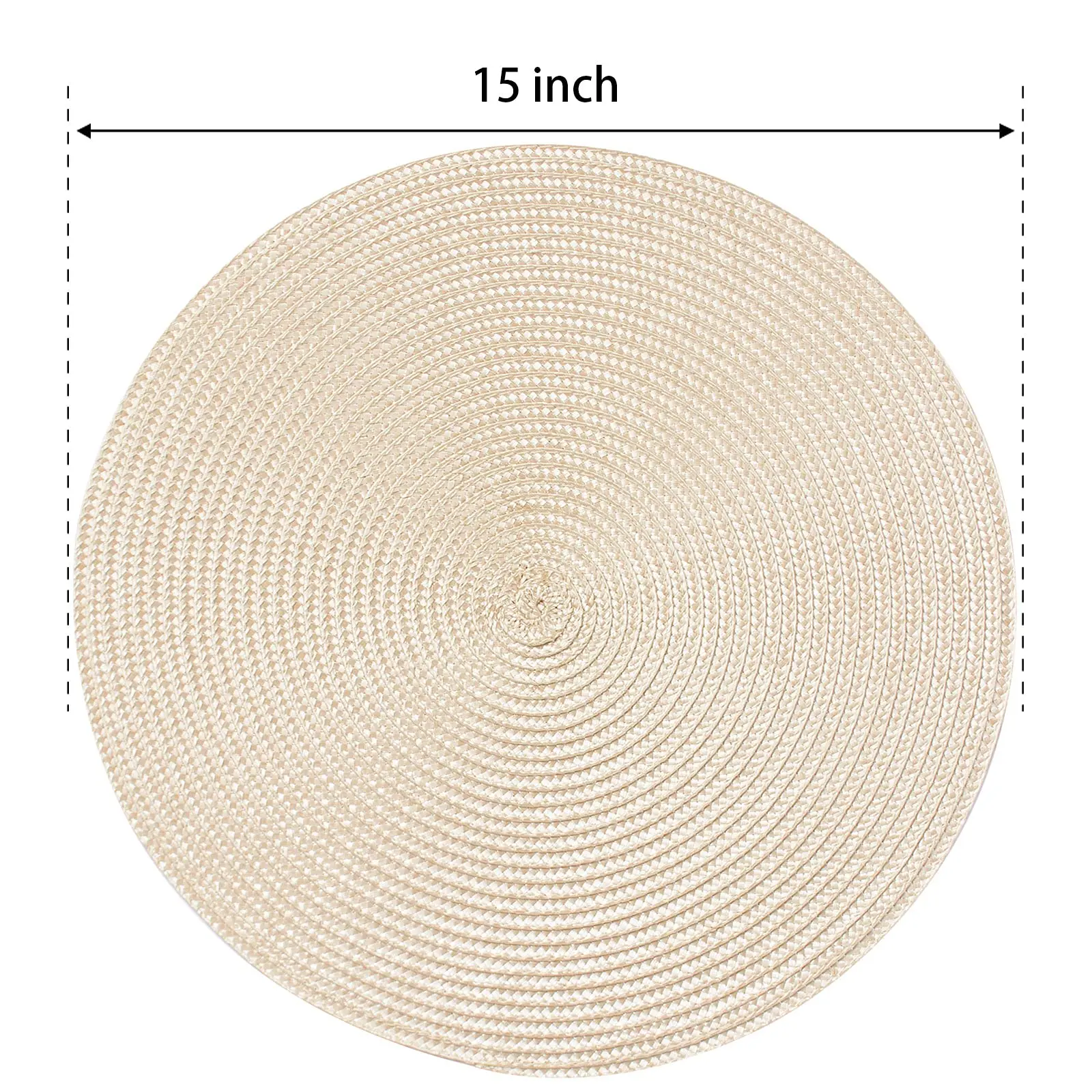 2 PCS European Style Round Woven Mats & Pads, Heat-Resistant and Non-Slip Place Mats for Dining Table, Ideal for Outdoor Picnic