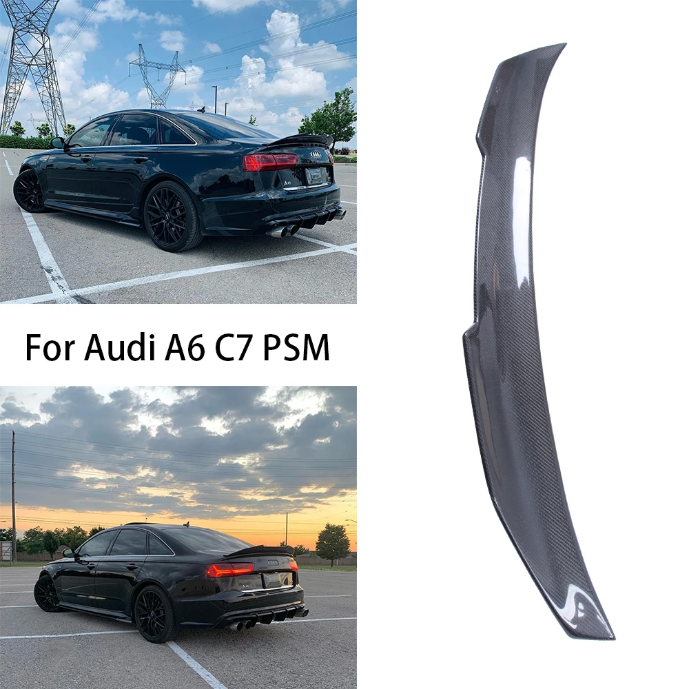 

For AUDI A6 C7 Sedan PSM Style Carbon Fiber Rear Spoiler Trunk Wing 2012-2015