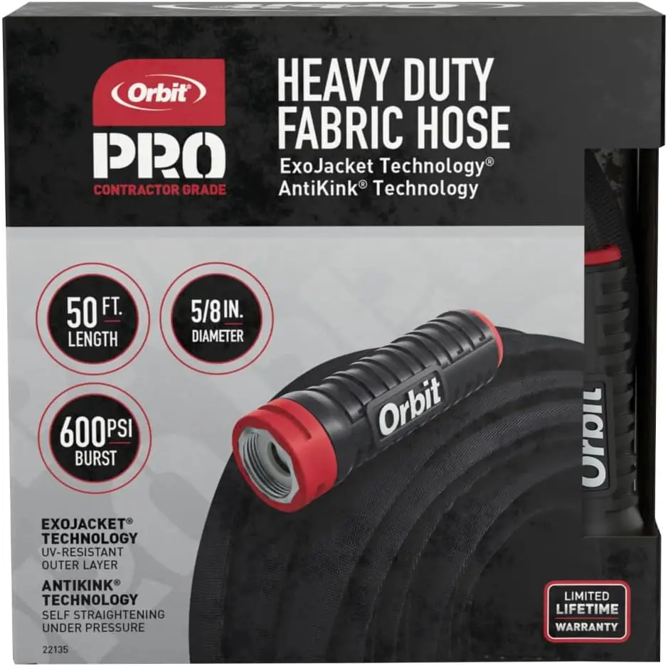 

Heavy Duty Water Hose 50-Foot x 5/8-Inch with Kink-Free Technology for Garden Watering