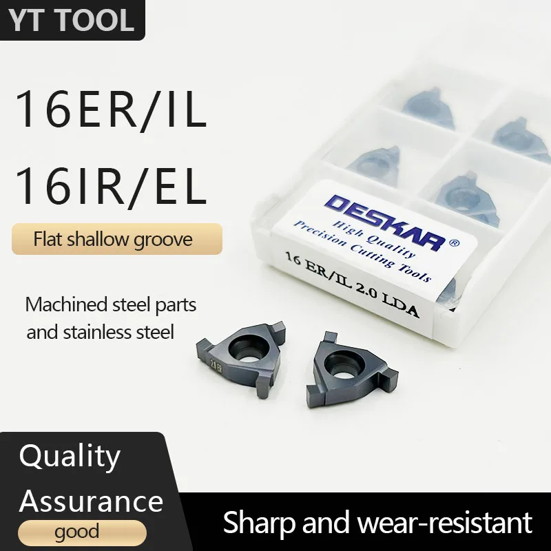 

DESKAR 16ER /IL 16IR/EL 0.8 0.9 1.0 1.1 1.2 1.3 1.4 1.5 1.6 1.7 1.8 1.9 LDA Grooving Carbide Inserts Shallow Groove Tool