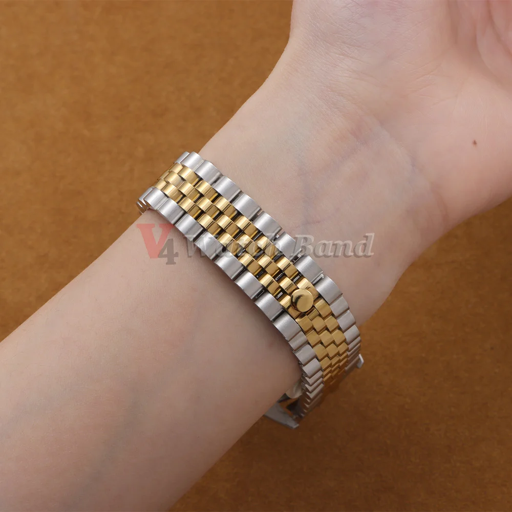 Massives Gebogenes Luxus-Uhrenarmband 13mm 17mm 20mm 21mm für Rolex GMT Edelstahl-Uhrenband für Jubilee Metall-Armband – Detail 14