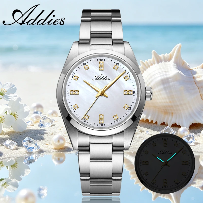 ADDIES Watch for Women AW25909 Sapphire Glass 50M Waterproof Lady Quartz Watch 31MM Japan 2035 Stainless Steel Luxury Wristwatch