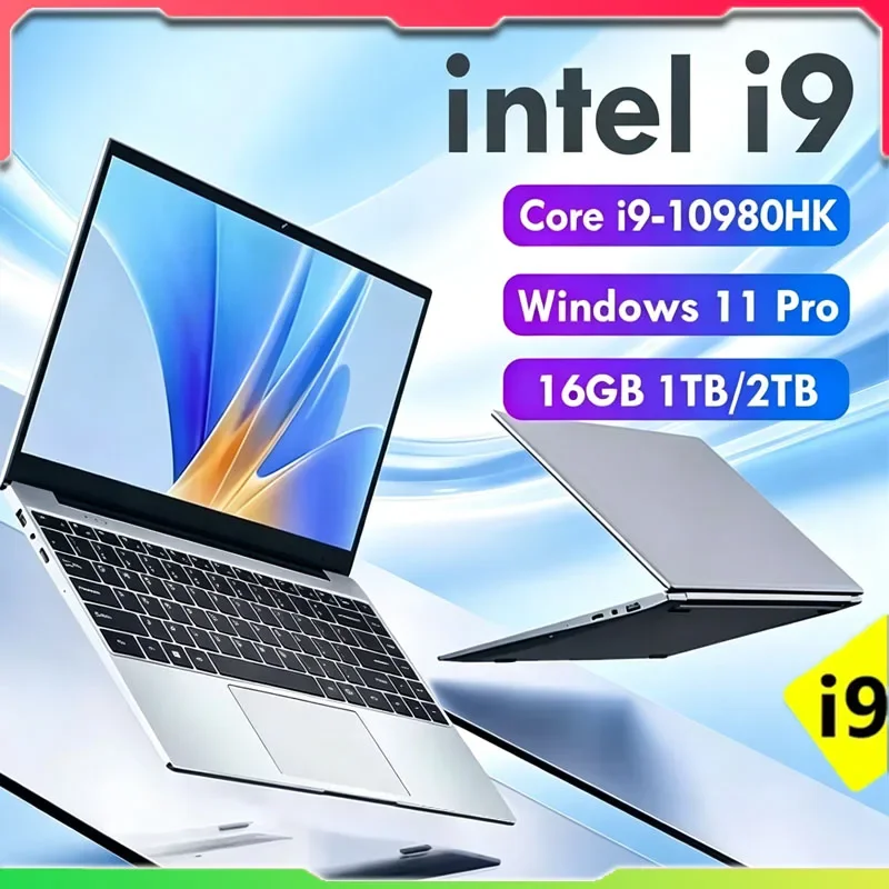 NEW Arrival Portable Intel Core I9 10980HK Laptop Computer 16GB DDR4 1TB SSD 14.1' Notebook Windows 11 4K Office Gaming PC