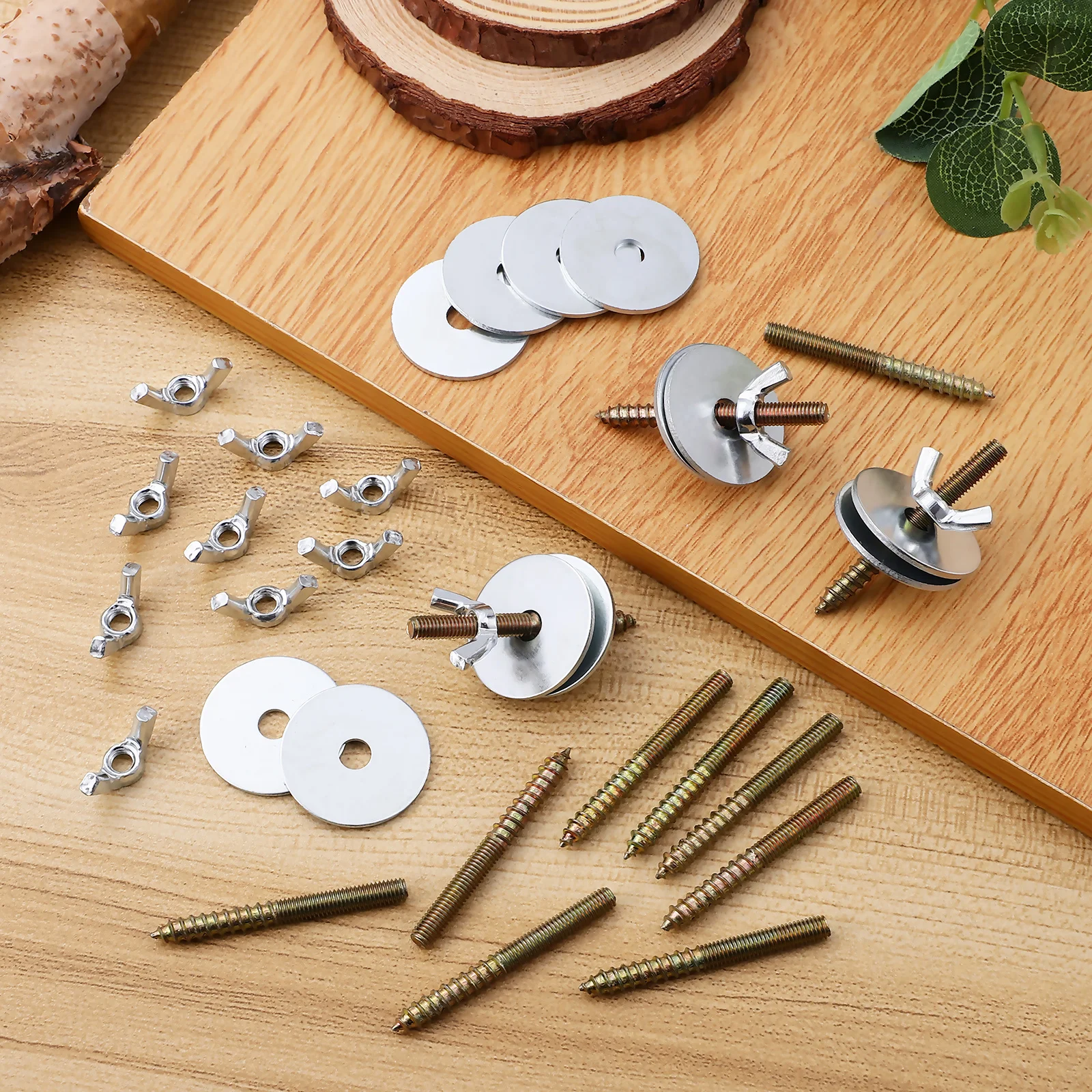 12Sets Perch Mounting Bolts Birdcage Hardware Screw Kit for Cage Stand Gasket Fixing Dual End Stable Connection