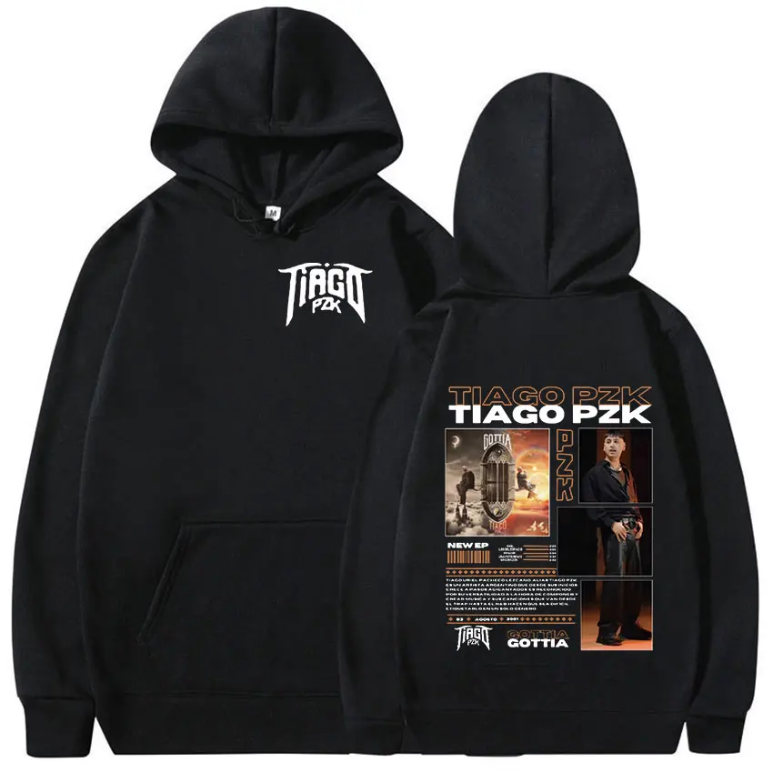 Rapper TIAGO PZK Tour 2024 Print Hoodie Men Women Hip Hop Long Sleeve Oversized Sweatshirt Y2k Retro Harajuku Hoodies Streetwear