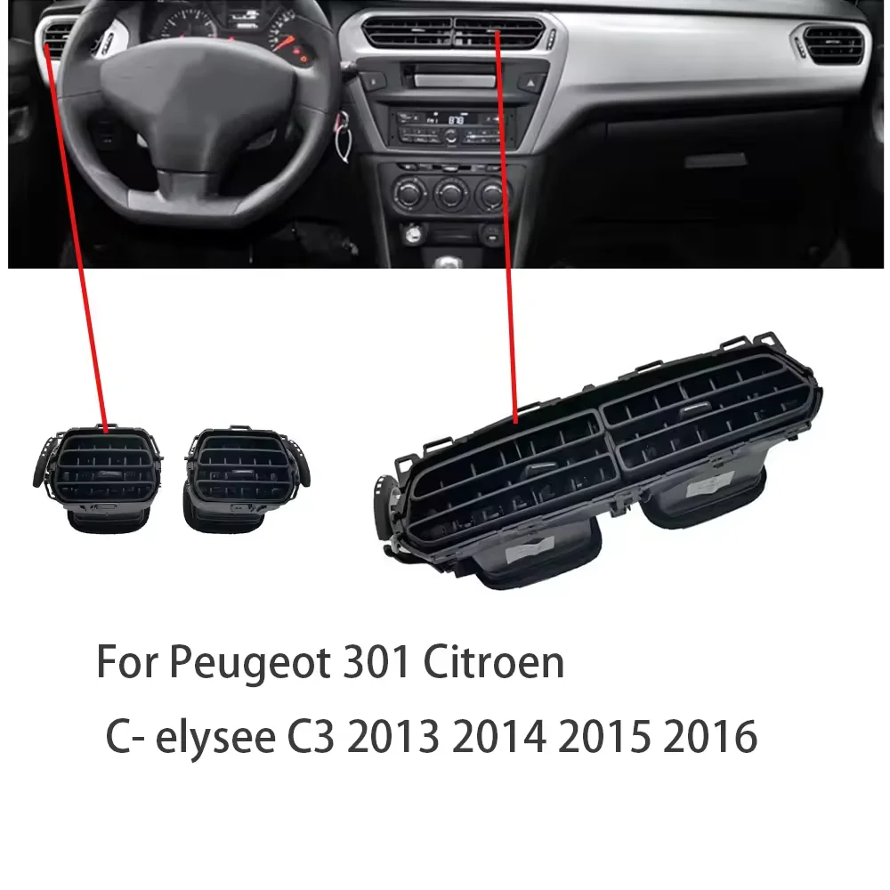 Automotive air conditioning vents Fit Central Air Outlet Vent Air (Left and Right) For Peugeot 301 For Citroen C3