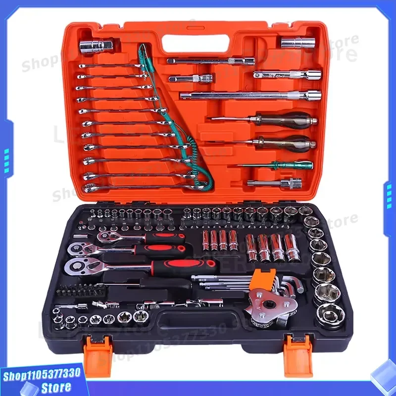 121 Piece Bicycle Repair Tool Kit Multi Function Maintenance Set Hardware Hand Tools for Bike Chain Gear Adjustment