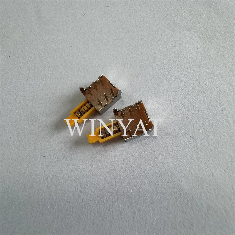 10pcs PS-22E50(2P2T) PS22E02 Yellow Button 6P Tact Switch Slide Switch PS-22E50 self-locking