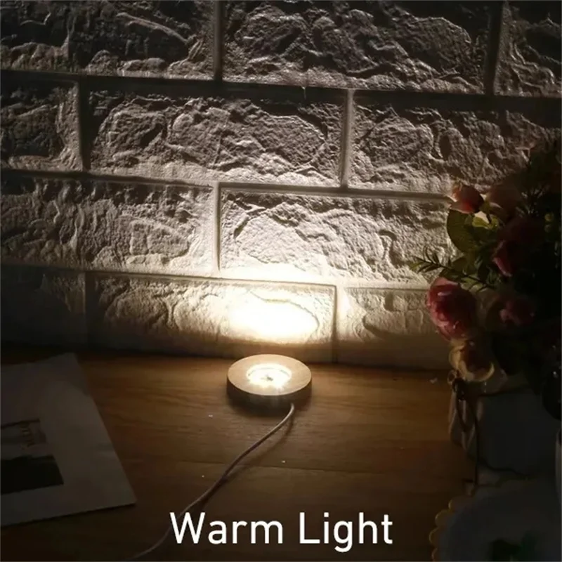 Bunte LED Massivholz Lampen fassung USB Aufladen Holz Licht basis romantische Nachtlicht Basis Kunst Ornament DIY Kinder geschenke