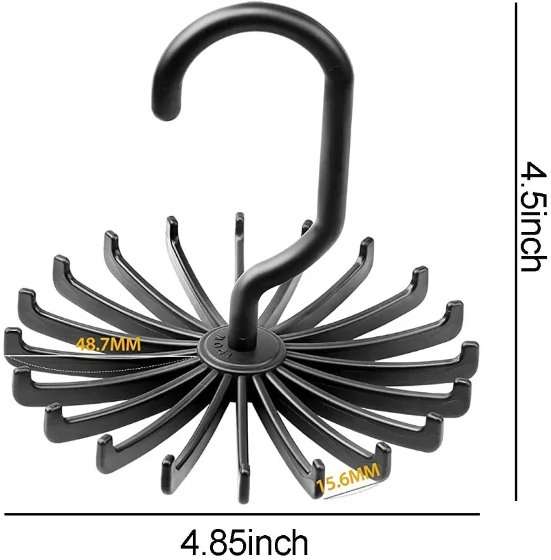 Rotating Hook Holder Rack Storage Hanger Tie Belt Hanger Space Saver Rotate Scarf Holder Closet Organization Organizador Armario