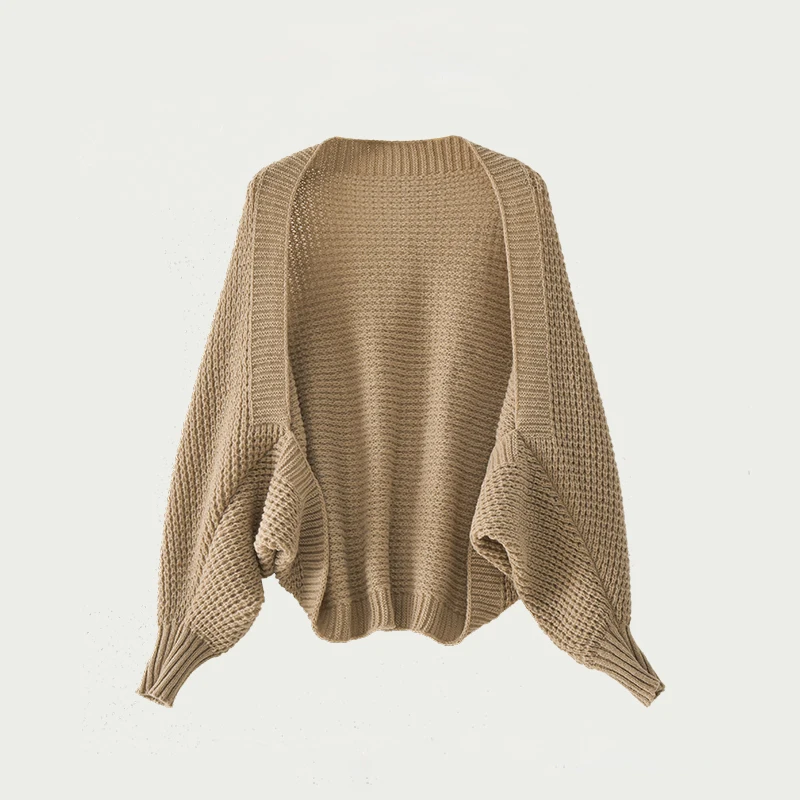 Shrug Sweater Women\'s Long Sleeve Open Front Knitted Cardigan Sweater Female Fall Winter Wrap-Up Knitwear Basic Outfit