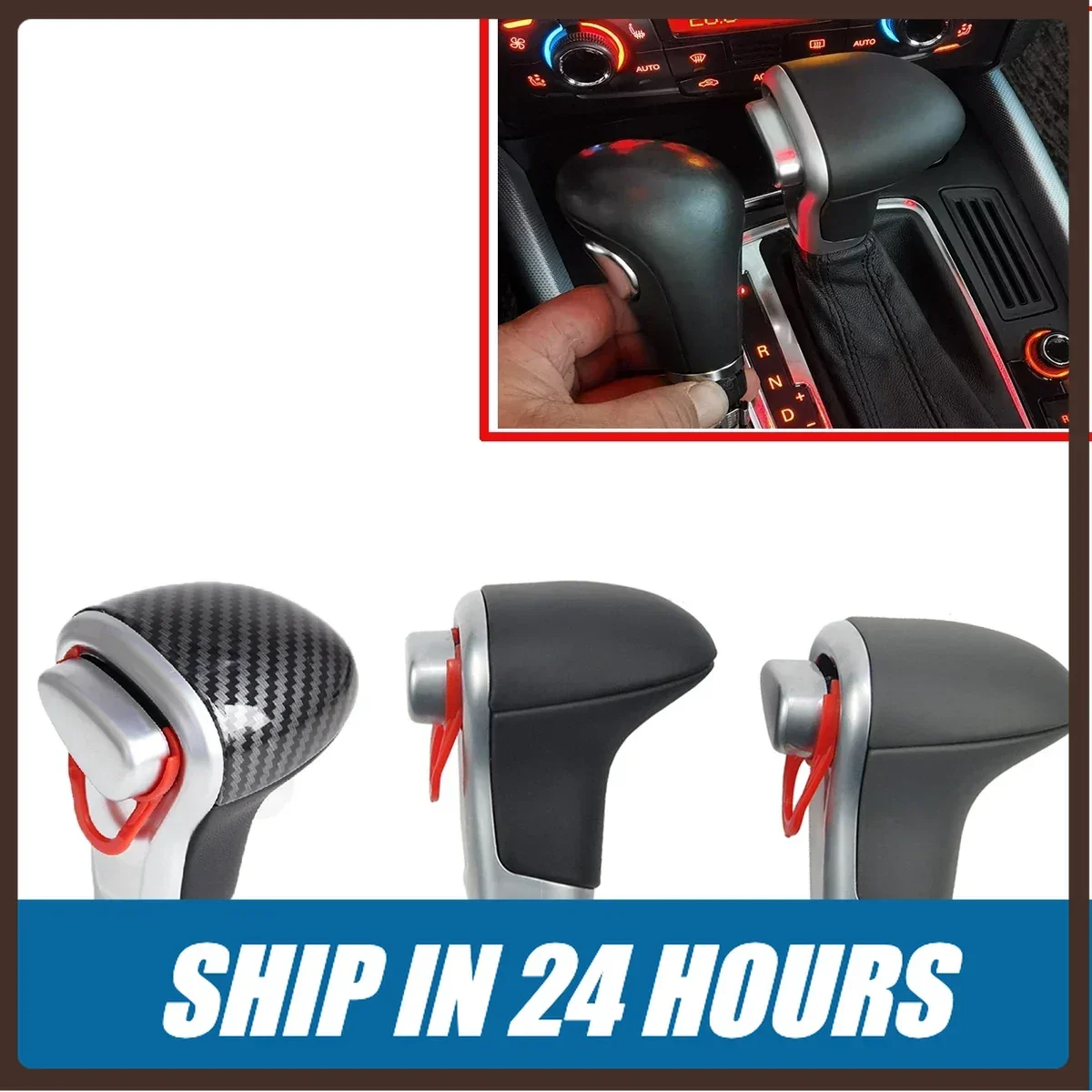 New1 x1 AT Gear Shifter Lever Knob for Audi A6 C6 C7 2005-2015 A3 8P A4 B8 Avant A5 8T A7 4G Q5 8R Q7 4L S4 S5 S6 2008-2016 4G17