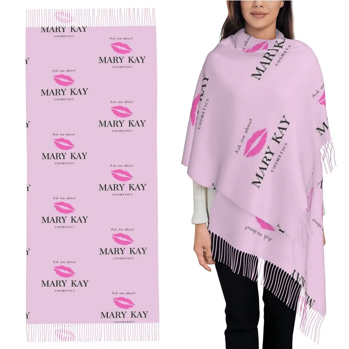 

Ask Me About Mary Kay Cosmetics Scarf Tassel Scarves for Women Soft Warm Shawls and Wraps Large Fall Winter Shawl Wrap