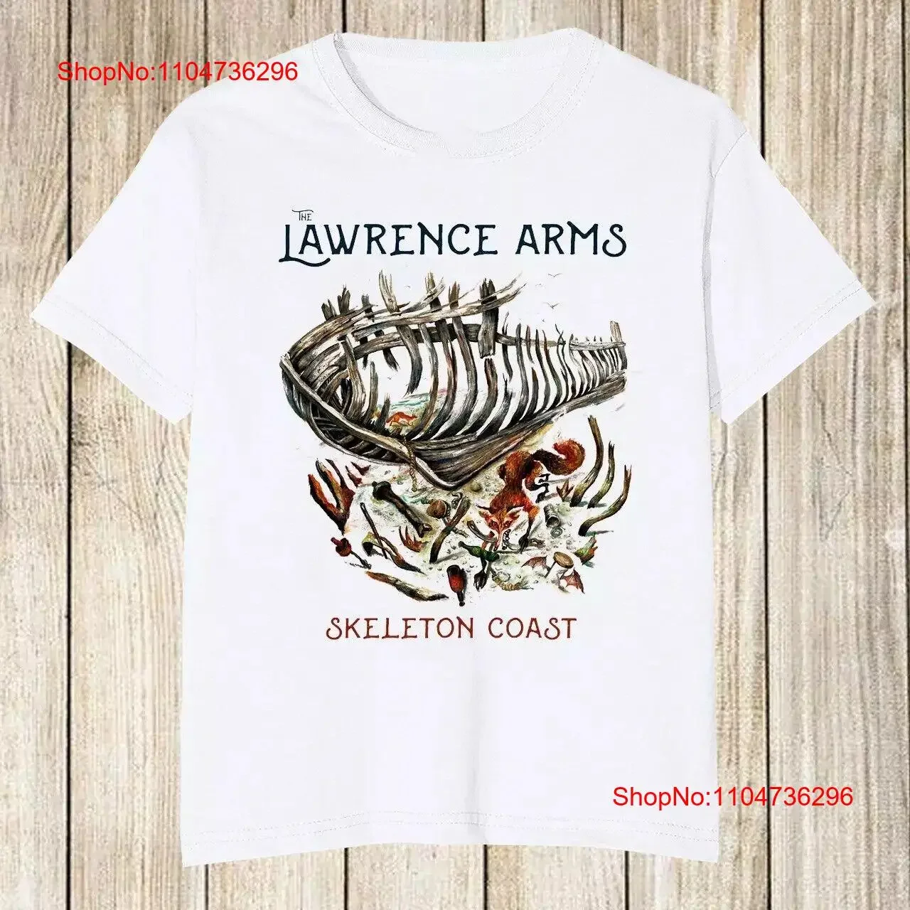 

НОВАЯ белая футболка всех размеров The Lawrence Arms Band Skeleton Coast PP1766, винтажная стираная мужская удобная уличная дышащая футболка