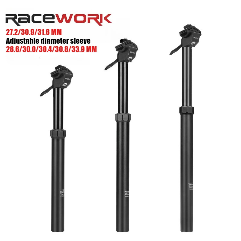 

RACEWORK Bicycle Saddle Rod Dropper Post Manual Suspension Shock Absorber Compatible with 27.2/30.9/31.6mm Seat Tubes