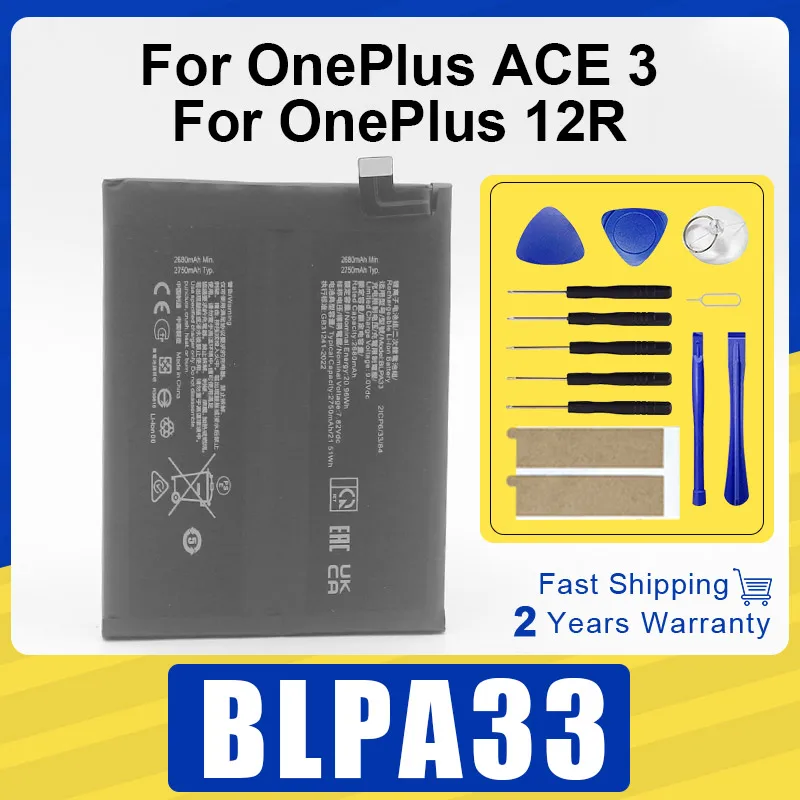 

Новый аккумулятор BLPA33 5500 мАч для Oneplus Ace3 Oneplus 12R, аккумуляторы для мобильных телефонов + бесплатные инструменты