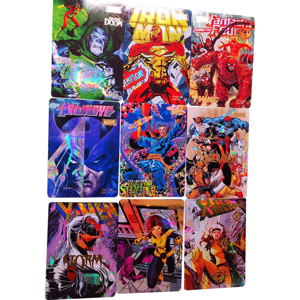 

9Pcs/set Super Hero Hot Stamping Flash Cards Game Anime Collection Cards Rare Card Toys Christmas Gift for Friends