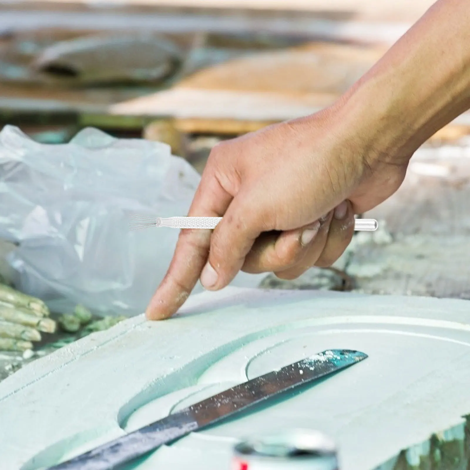 

4Pcs Aluminum Brush Clay Tools Stainless Steel Carving Rods for Clay Modeling Hole Punching and Texture Kit