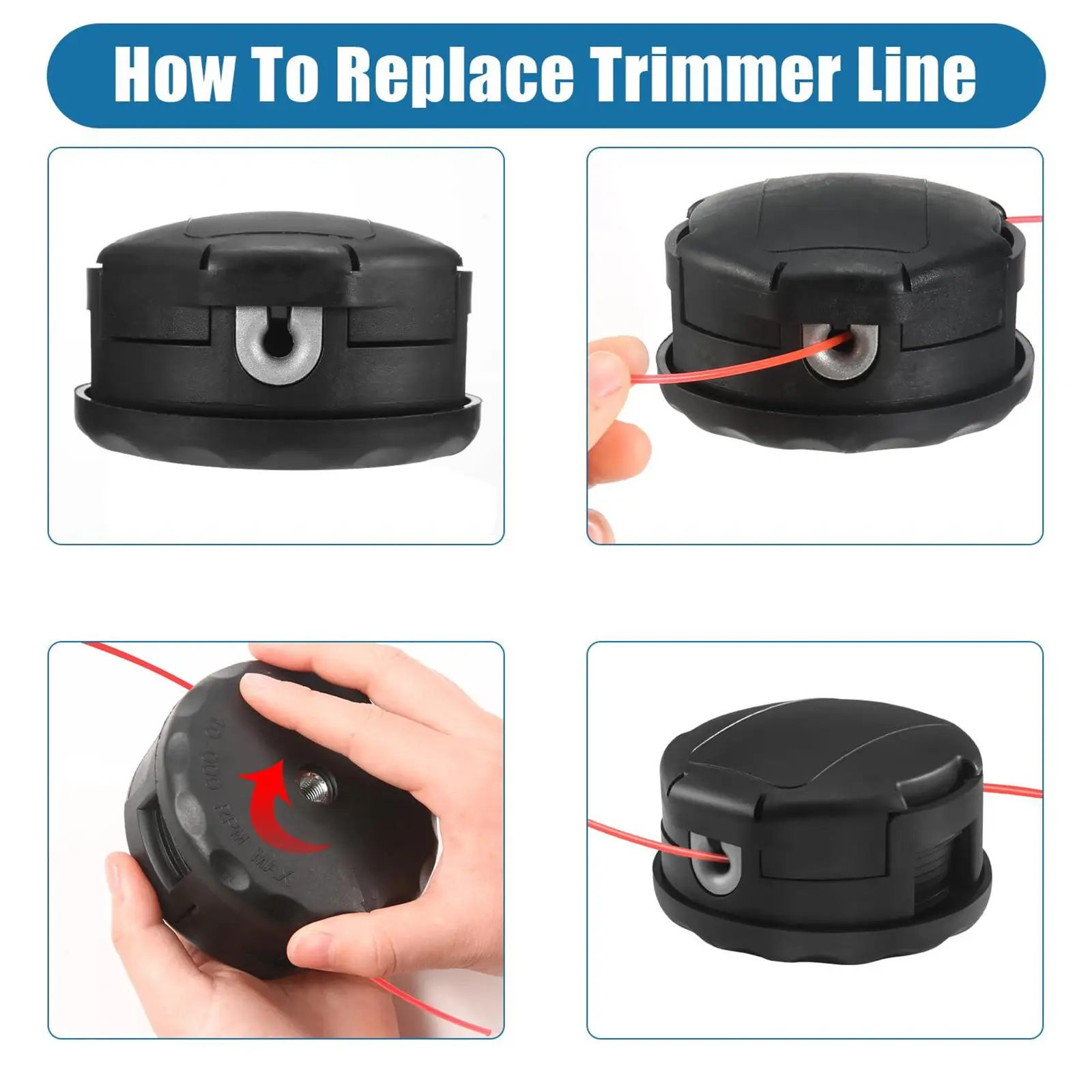 

Manual Grass Trimmer Head 99944200902 Replacement Sturdy ABS for SRM250 SRM265 for Garden Trimmer on Wheels