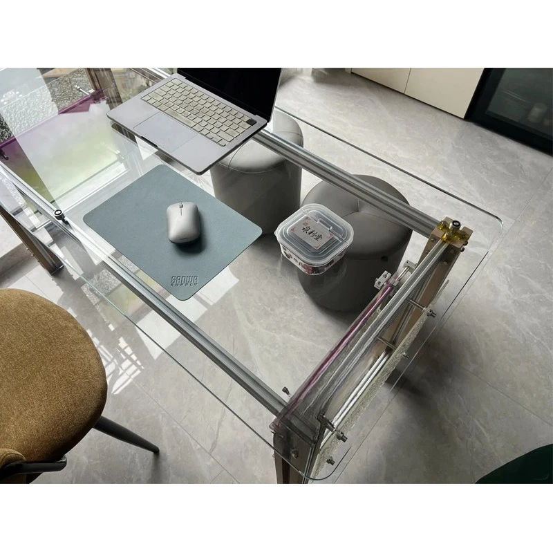 

Aluminum profile creative computer desk tempered glass table aluminum profile desk writing desk study