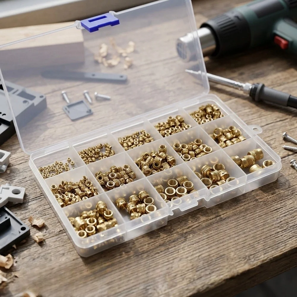 Insert Nuts For Maintenance Brass Fasteners Heat Set Inserts Brass Knurled Insert Nuts Oxidation Resistant Material