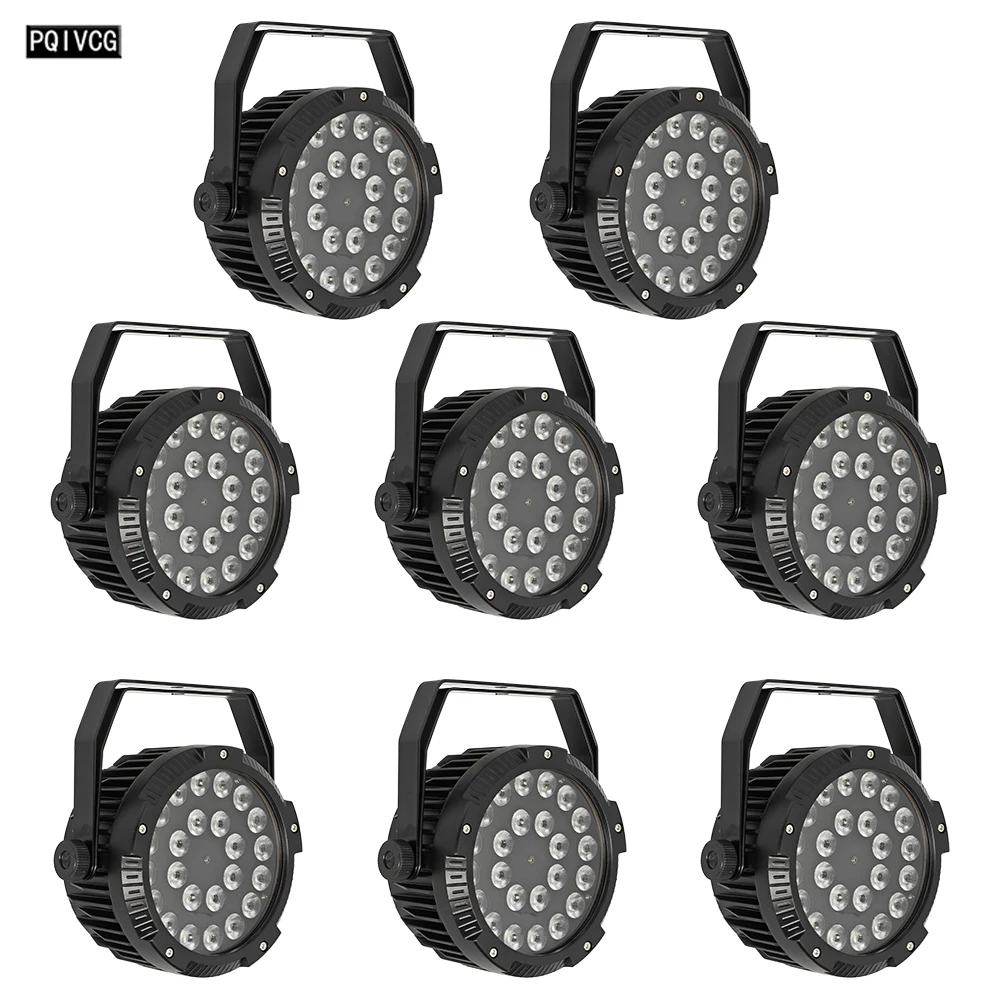 

8 шт. 24x18 Вт IP65 Светодиодный светильник Par RGBWA UV 6in1 Полноцветный сценический светильник Par для выступлений на открытом воздухе, концертов, садового освещения