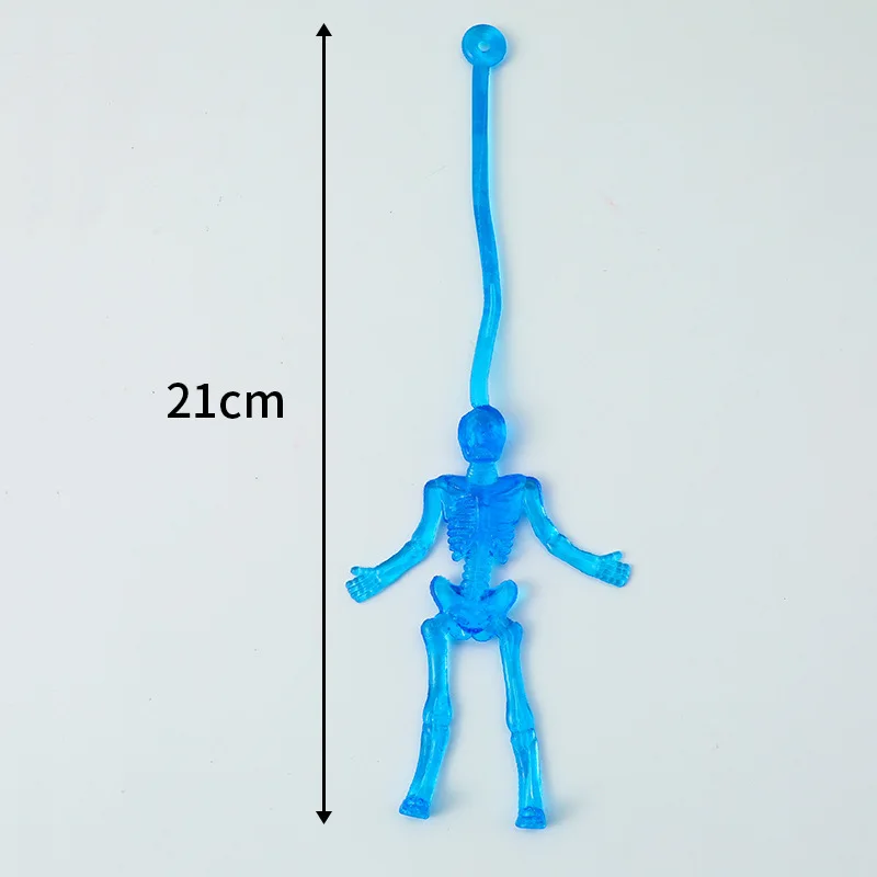 10Pcs Colorful Skeleton Skull Stretchable Sticky Climbing Toys for Kids Birthday Party Favors Halloween Party Goodie Bag