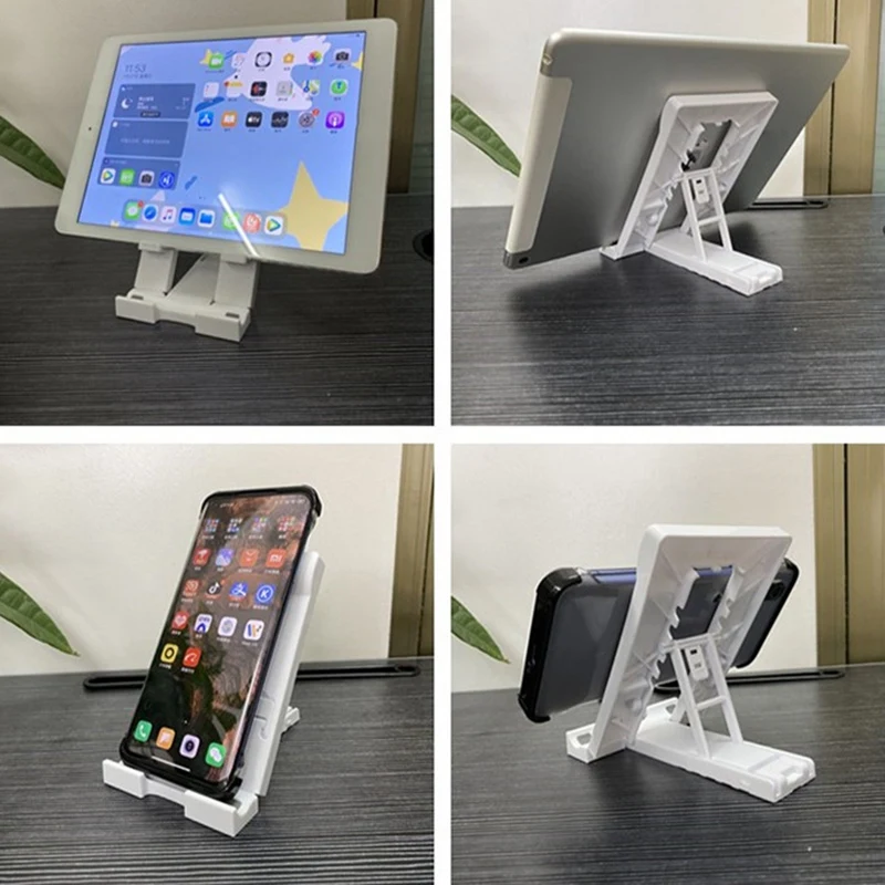 Desktop Tablet Computer Stand Multi-Stage Foldable Portable Desktop Student Learning Machine Stand for iPad (White)