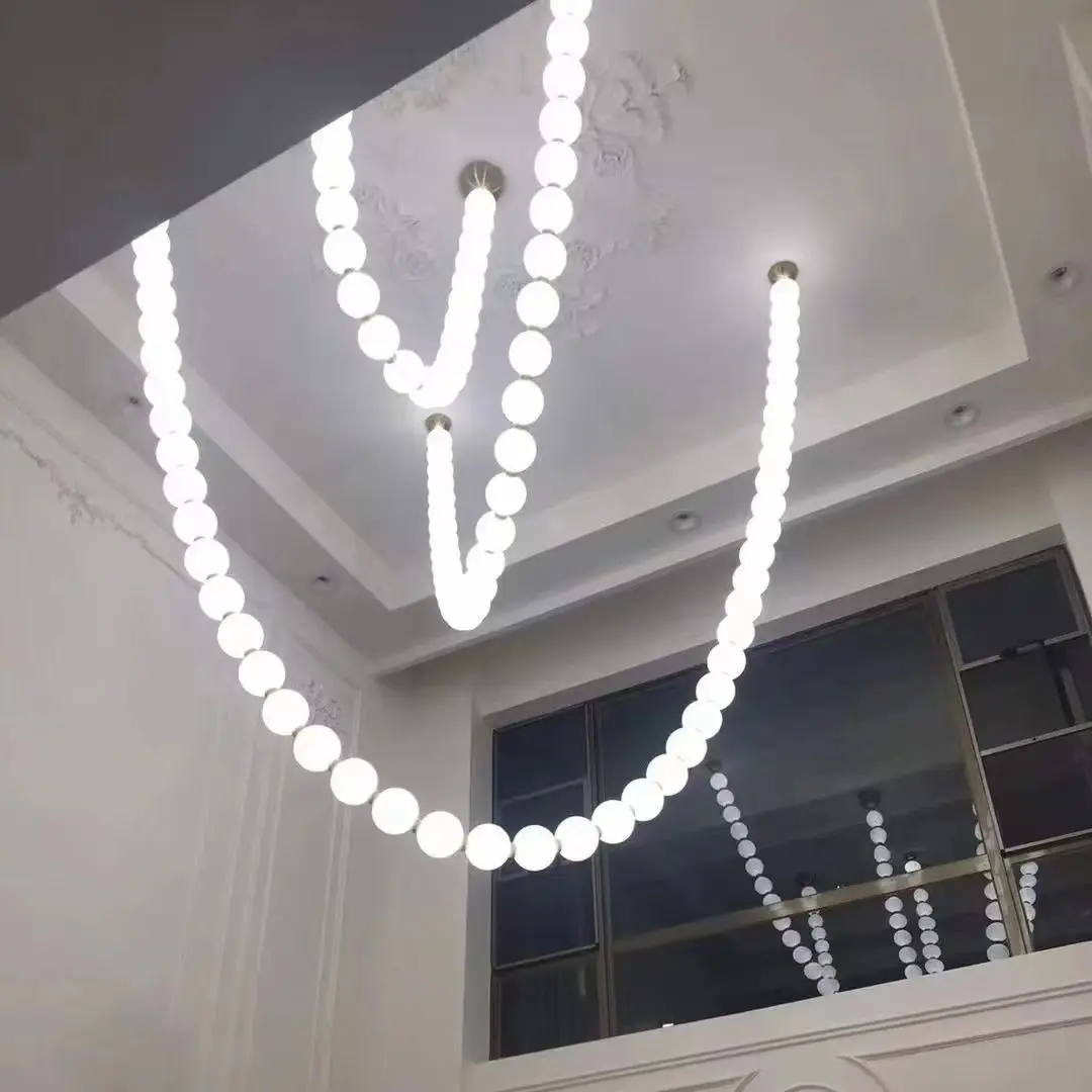 Modern Luxury Led Pendant Lights Home Decoration Stair Chandelier Living Room Bedroom Dining Room