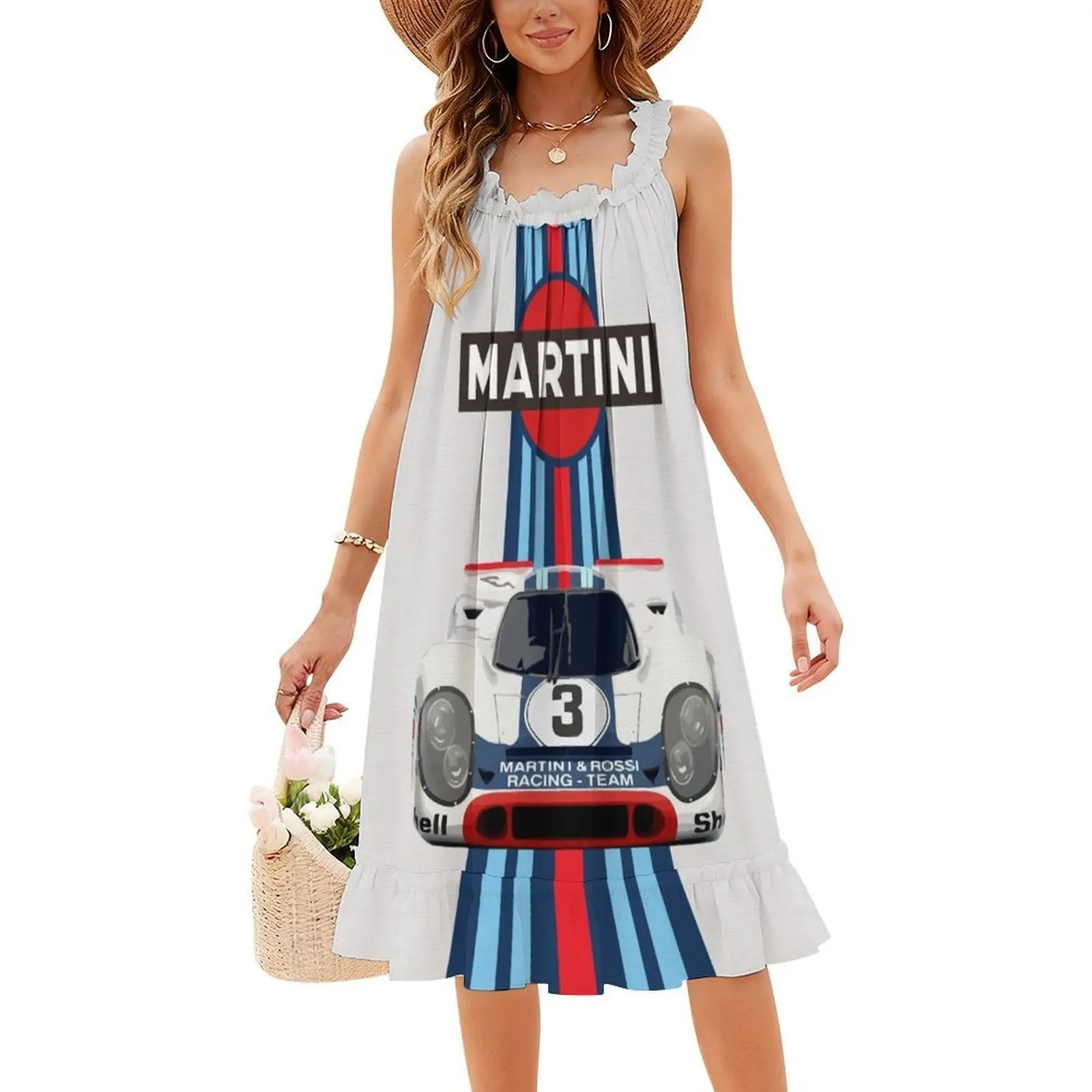 فستان Racing Stripes-Porsch 917 No 3 مزين بالزهور للنساء للربيع والصيف فستان كاجوال للحفلات 917 Racing 917K Racing Legend
