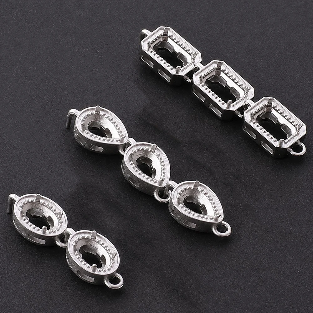 10 Stück Edelstahl-Leerkralle Fassung für Tennis-Halsketten und Armbänder, Verbindungsstücke für Strasssteine, Kristallsteinhalter – Detail 5