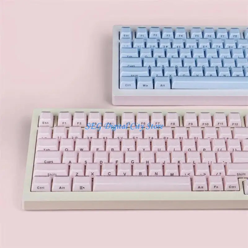 U75B Crystal Side Printing Keyboard Keycap Set with 113-Key Appeal for Desks