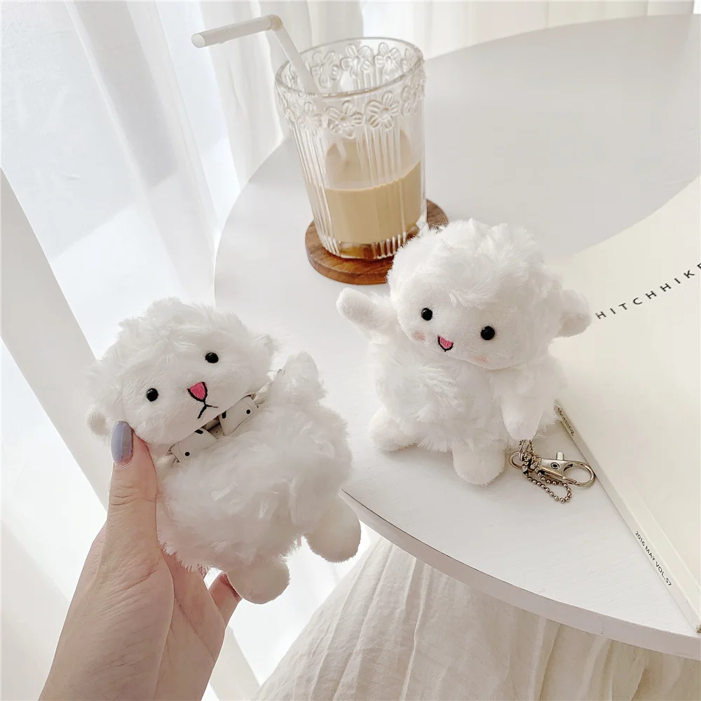 Soft Plush Sheep Cartoon Earphone Cases for Airpods Pro 3 2 1 Case Cute Furry Animals for Airpods Pro 2 Protective Cover Girl