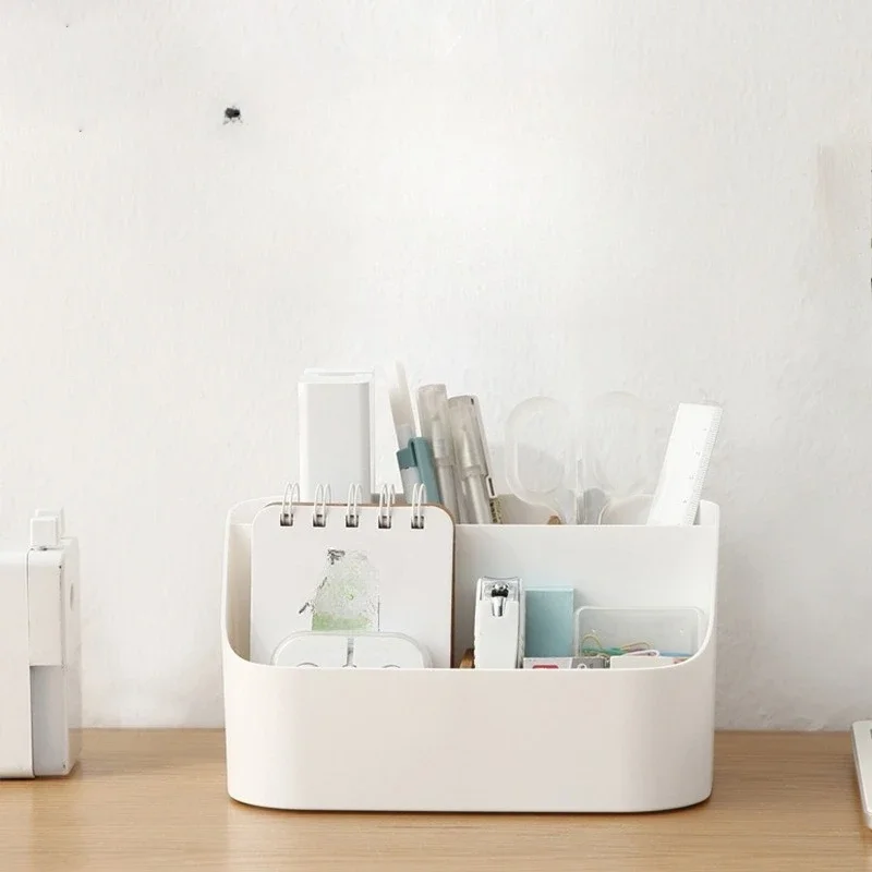 Separated desktop storage box Large capacity office stationery finishing box Plastic storage box