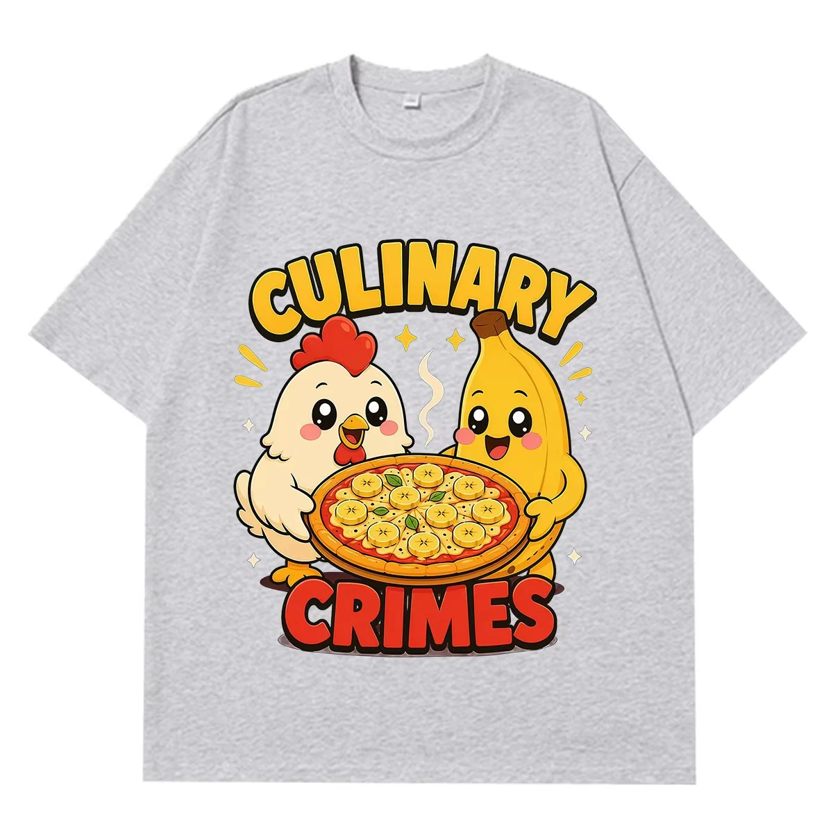 Funny Chicken Banana Meme TShirt Men Women Summer Short-sleeved Harajuku Trendy T-shirt Unisex Loose Streetwear T-shirts