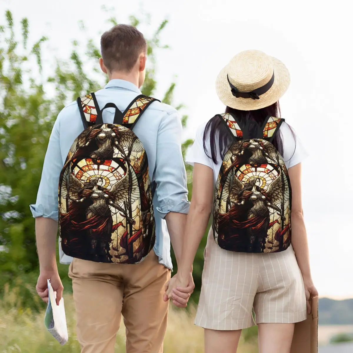 Sad Angel With Wings Terror Gothic Angel Student Backpack School Bag Hiking Travel Daypack for Men Women Bookbag Shoulder Bags